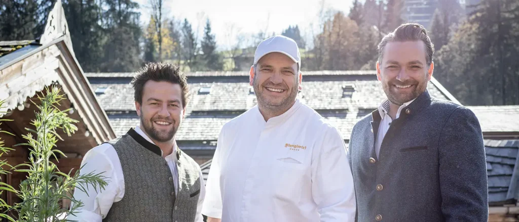 Team Stanglwirt: Küchenchef Thomas Ritzer, Junior-Checf Johannes Hauser, Direktor Daniel Campbell